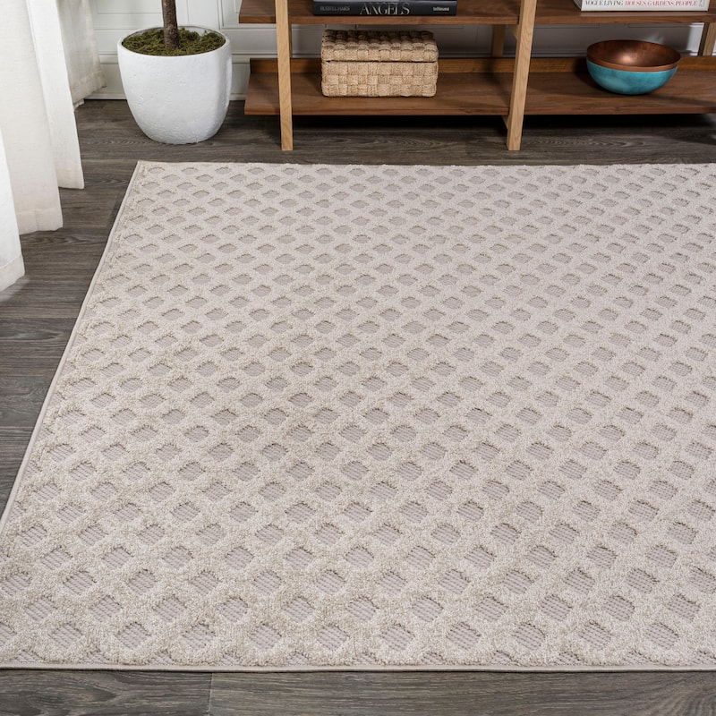 JONATHAN Y Citta High-Low Pile Mini-Diamond Trellis Indoor/Outdoor Area Rug
