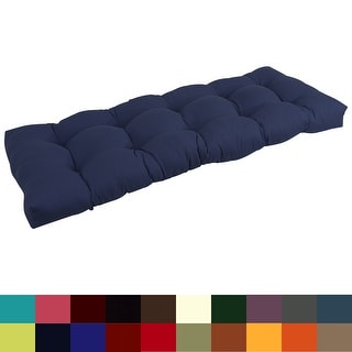 Solid Twill Tufted Indoor Bench Cushion (Multiple widths from 42 to 60 inch)