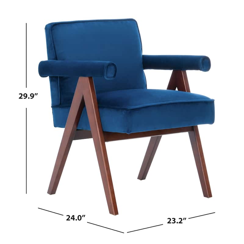 SAFAVIEH Suri Mid-Century Walnut Wood Arm Chair - 23.2" Wx 24" L x 29.9" H