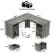 preview thumbnail 46 of 70, Modern Farmhouse L-Shape Desk with File Cabinet and Drawers, Homer Office Executive Desk with Charge Station