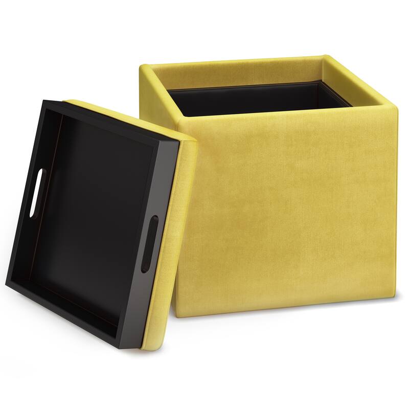 Cube Storage Ottoman with Tray