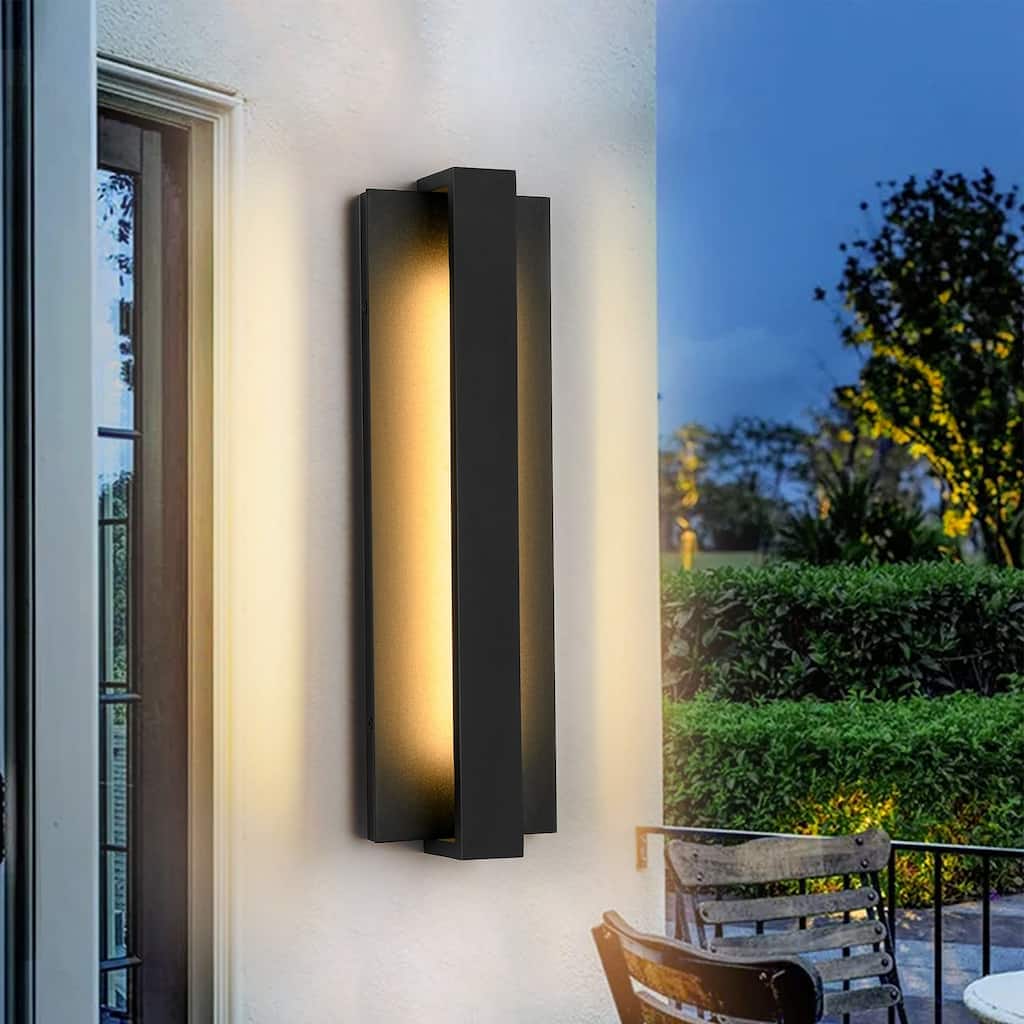 Modern Black Outdoor Wall Lights Aluminum Linear Dimmable LED Wall Sconce Lights for Outside