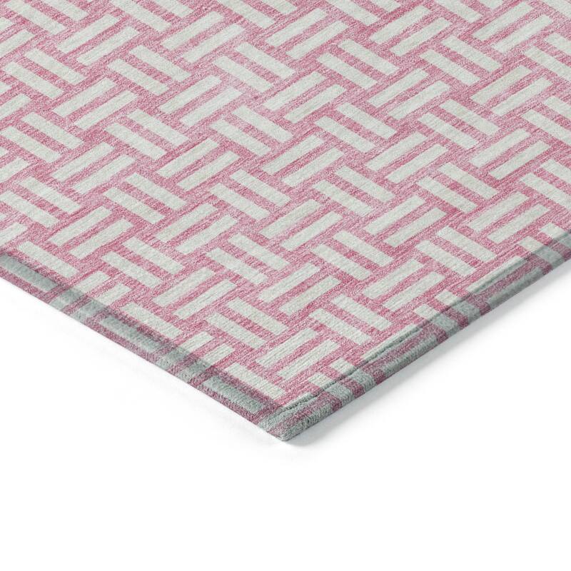 Machine Washable Indoor/ Outdoor Chantille Contempory Crosshatch Rug