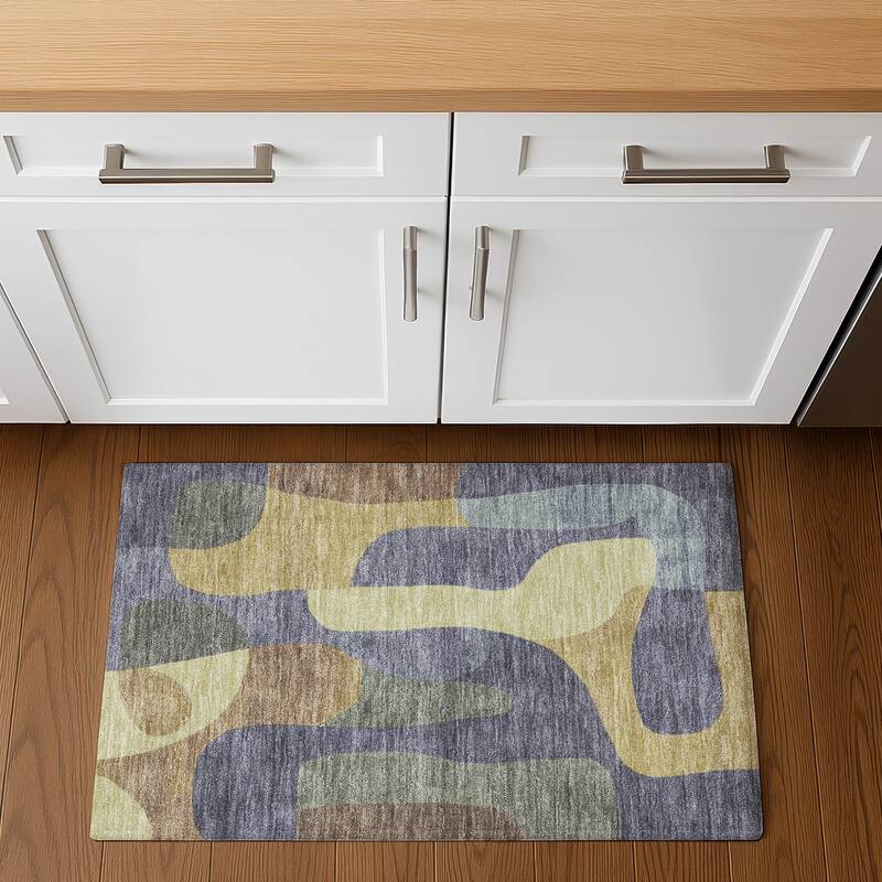 Premium Washable Super Soft Contemporary Siena Mayfield Rug - Purple - 1'8" x 2'6"