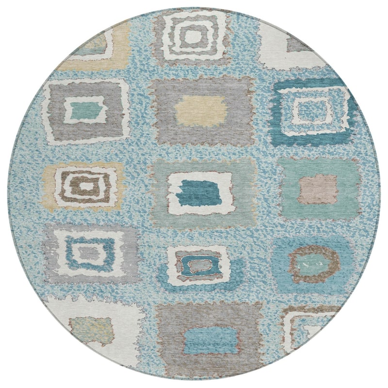 HomeRoots Geometric Transitional Rectangle Outdoor Rug