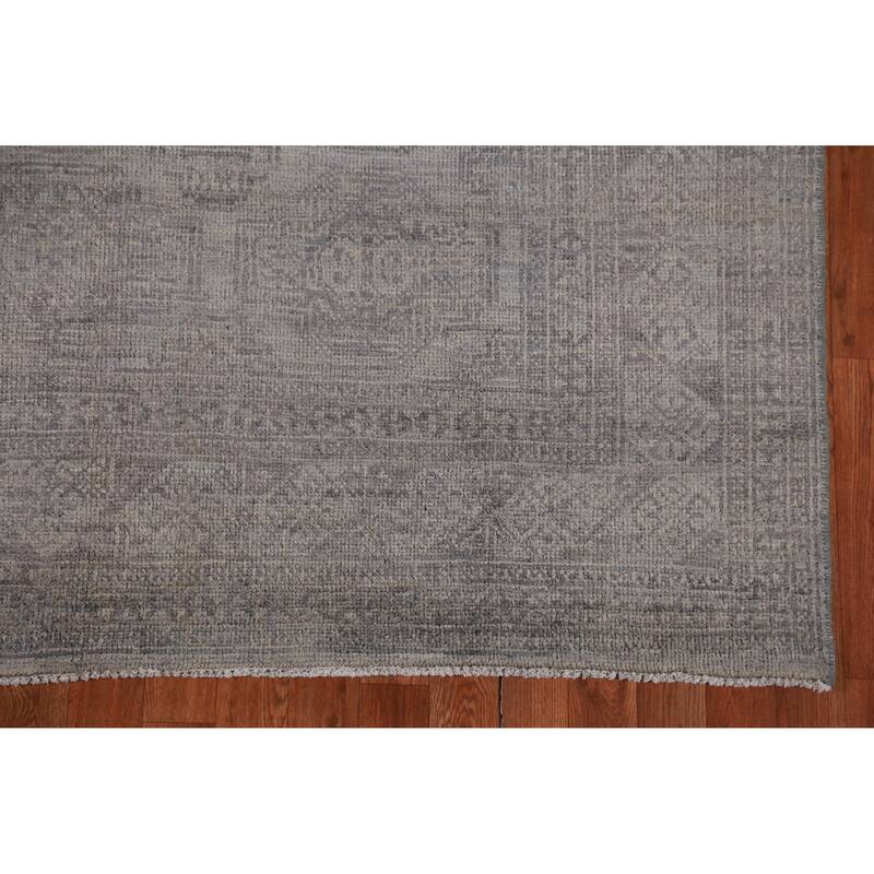 Hand Knotted Oriental 100% Wool Carpet Transitional All-Over Greys & Charcoal Oushak Area Rug - 8' 10'' X 6' 1''