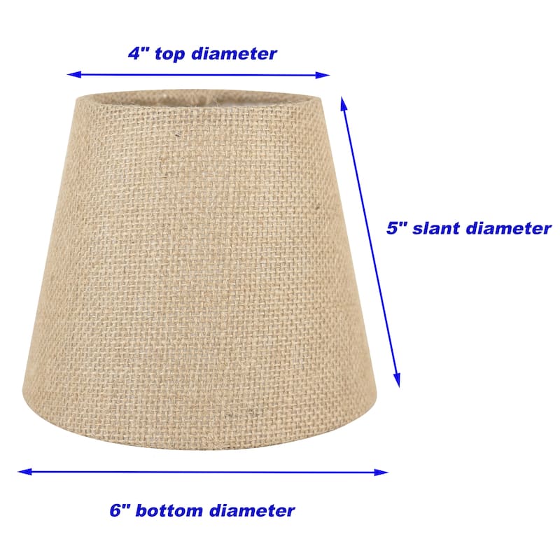Meriville Burlap Clip On Chandelier Lamp Shades, 4-inch by 6-inch by 5-inch