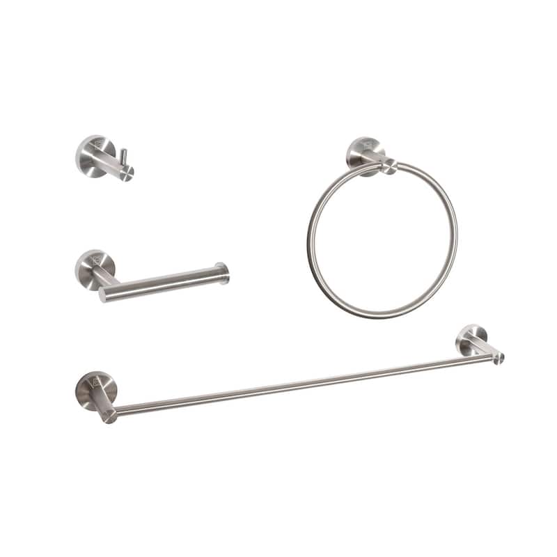 Indigo Home 4-Piece Bathroom Hardware Set - Brushed Nickel