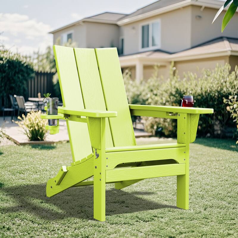 Foldable HDPE Modern Chair with Dual Cup Holders