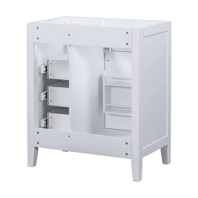 30" Solid Bathroom Vanity with Sink Set, Bathroom Cabinet with Drawers
