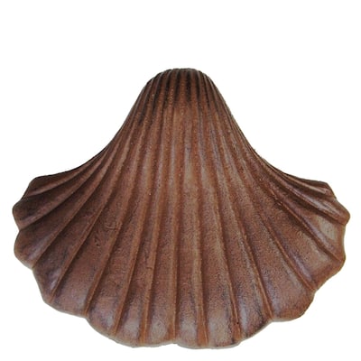 Tropical Tiki Cast Iron Sea Shell Decor Door Knocker - Brown