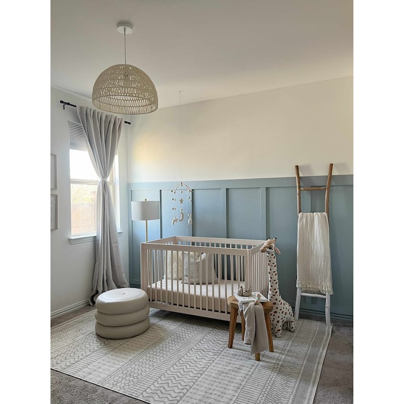 Hauteloom Lascassas Living Room, Bedroom Area Rug - Medium Gray, Charcoal, Off White - 5' x 7'