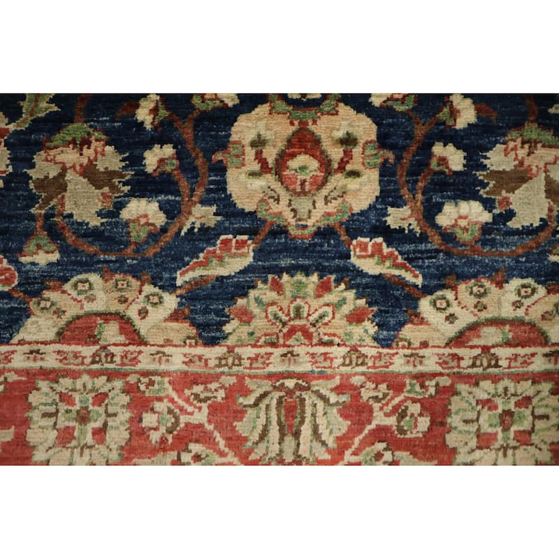 Hand Knotted Oriental 100% Wool Carpet Traditional All-Over Navy Blue & Blues Ziegler Area Rug - 5' 10'' X 4' 1''