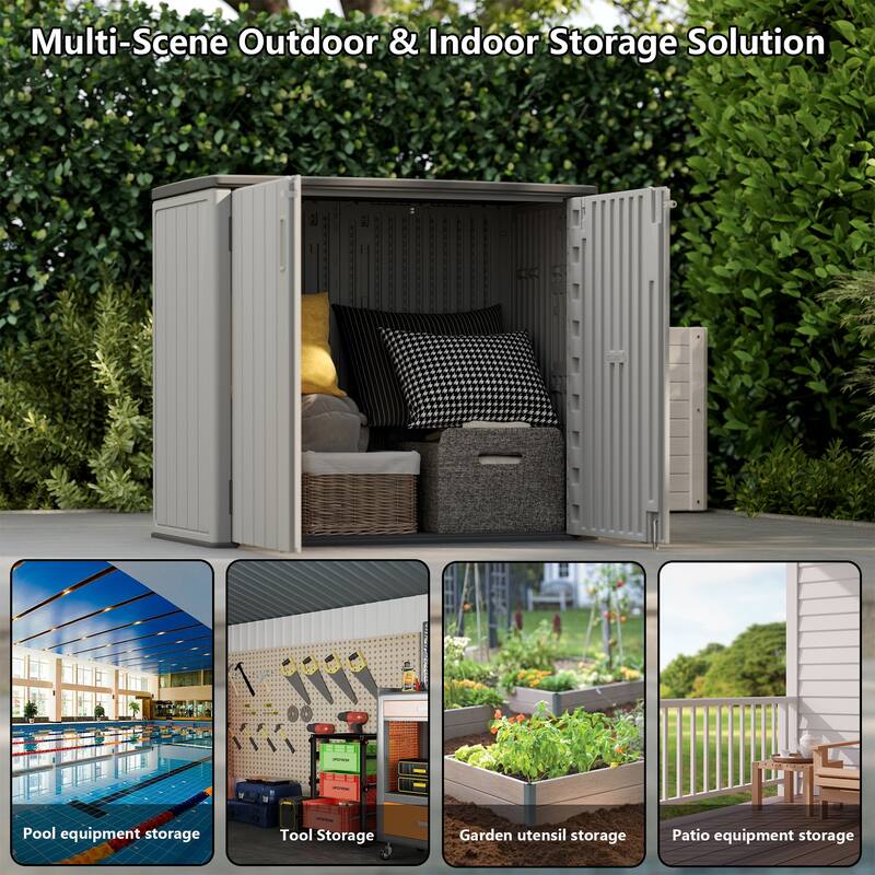 45-880 Gal. Outdoor Resin Deck Box Storage Shed for Garden,Patios,Backyards,Tools