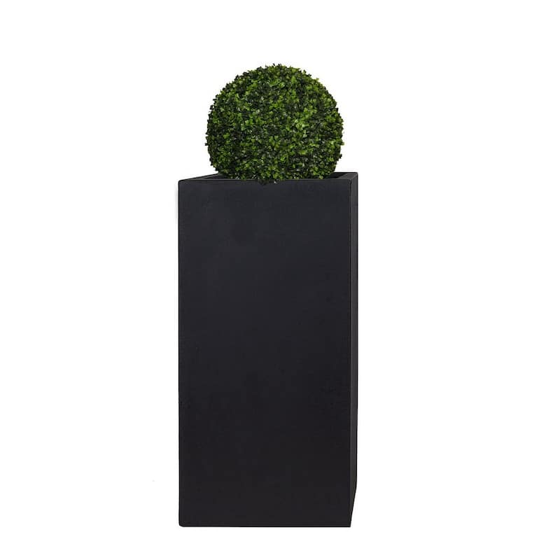 Fremont 10"W x 10"D x 19.7"H Fiberstone Square Tall Planter - 10" x 19.7"