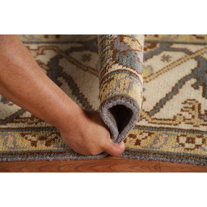 Gray Oushak Oriental Area Rug Handmade Wool Carpet - 7'11"x 9'8"