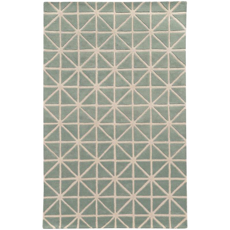 Style Haven Hand-crafted Wool Triangle Grid-work Rug - 10' x 13' - Rectangle