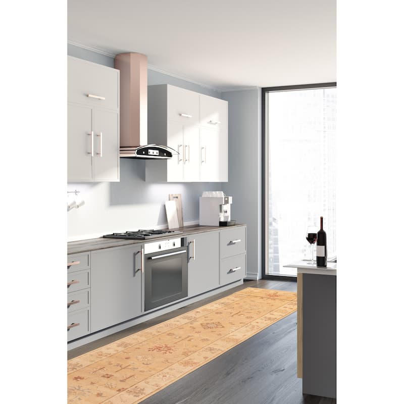 ECARPETGALLERY Hand-knotted Peshawar Oushak Light Copper Wool Rug - 3'6 x 17'2