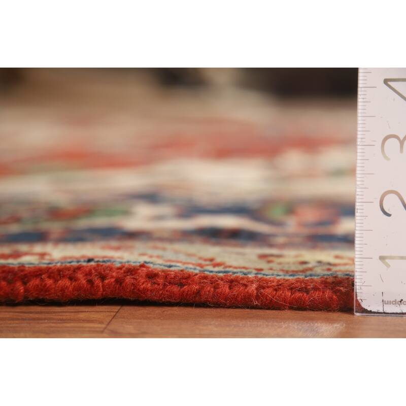 Orange Heriz Serapi Oriental Area Rug Hand-Knotted Wool Carpet - 9'0" x 11'10"