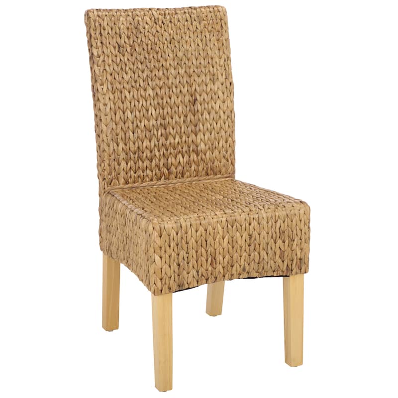 SAFAVIEH Clemensa Natural Dining Chair (Set of 2) - 18.1" x 22.8" x 39" - 18"W x 23"D x 39"H