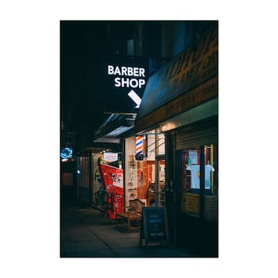 New York City Barber Shop SoHo Photography Night Art Print/Poster - Bed ...