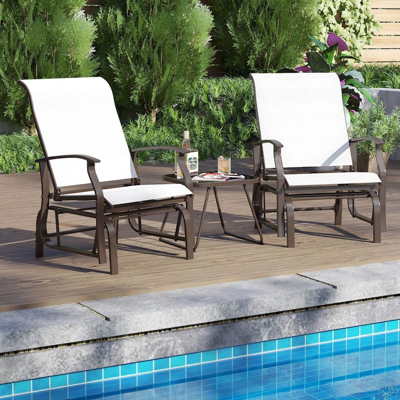 Costway Porch Gliders Set of 2/4 with Reclined High Back Breathable - See Details