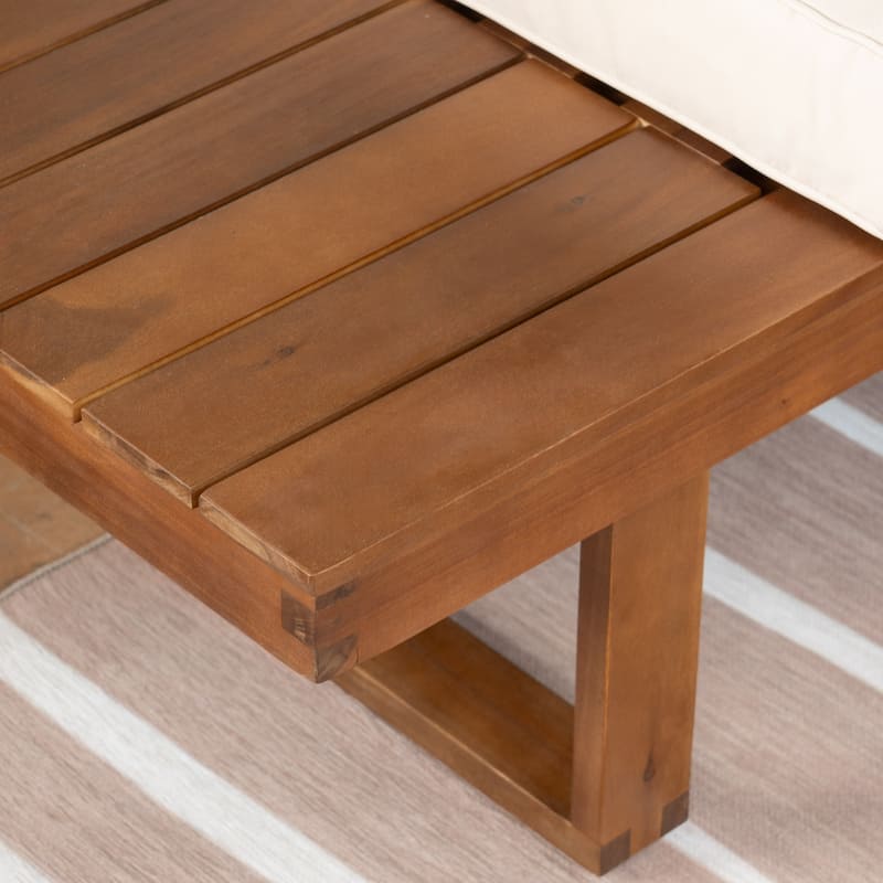 Fisher Acacia Wood Outdoor 4-Piece Sectional Set with Coffee Table
