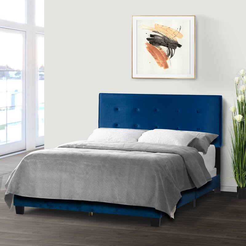 Auryon Fabric Queen Bed with Button Tufting