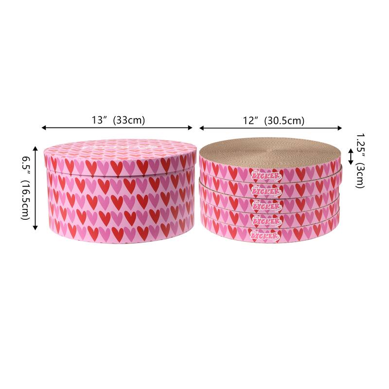 Kate 12" Cardboard Reversible Cat Scratcher Pad in Box with Catnip, (5-Pack)