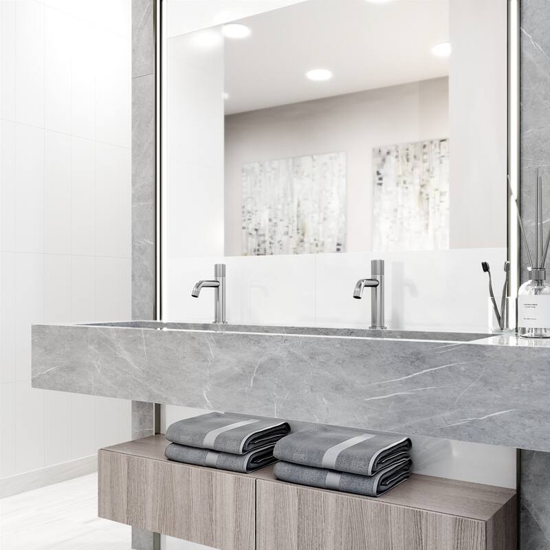 VIGO Apollo 8" H Button Operated Single Hole Bathroom Faucet