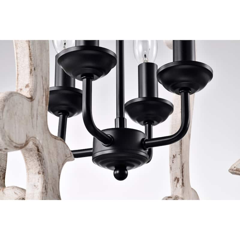 Biga 20 Inch Imitation Wood Candle Light Pendant Chandelier