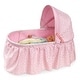 preview thumbnail 5 of 7, Badger Basket Folding Doll Cradle with Hood - Pink/Rosebud