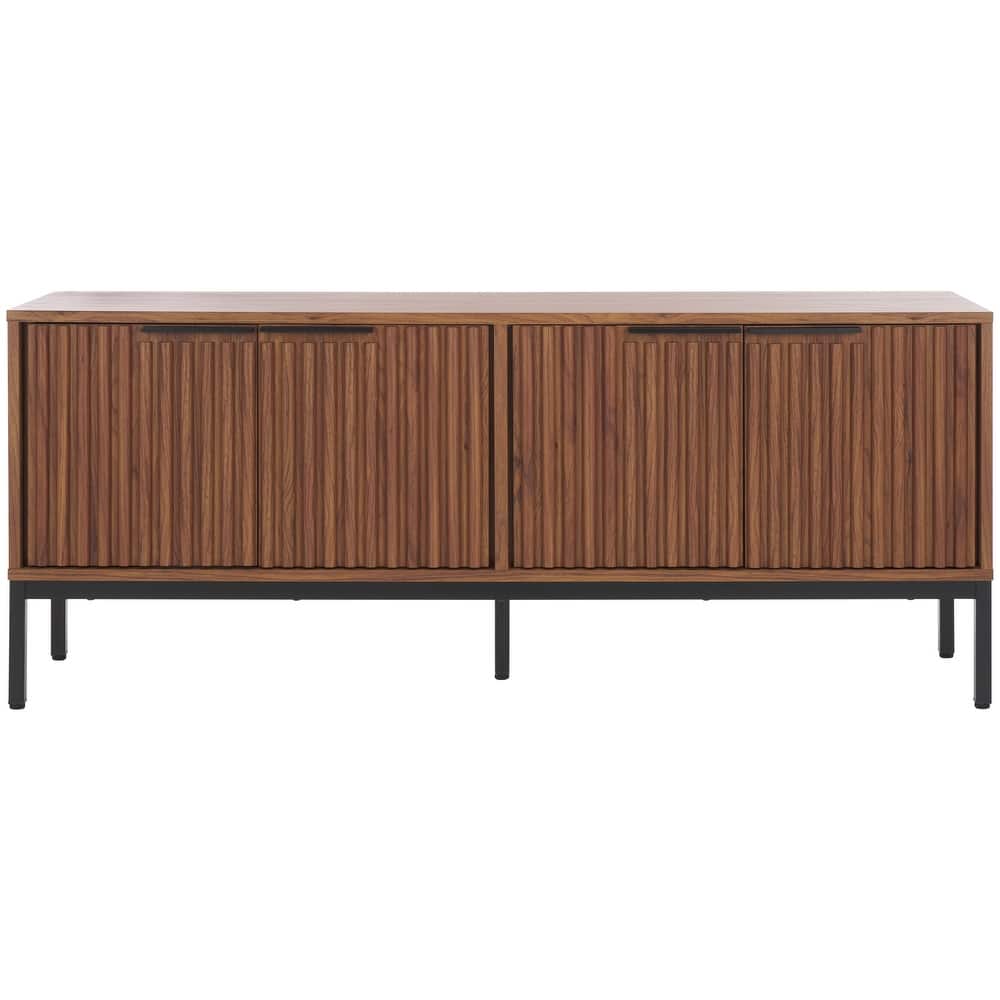 SAFAVIEH Deandra 4-Door Entertainment Media Stand (Fits Up To 65" Flatscreen TV) - 60.8 In. x 17.7 In. x 24.6 In. - 61Wx18Dx25H