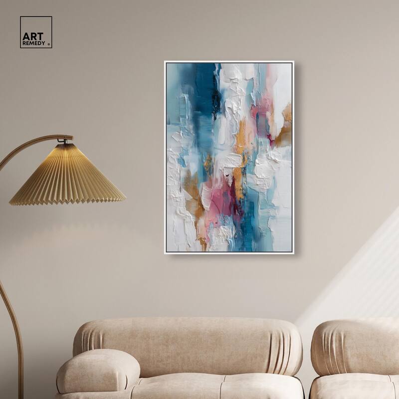 Petal Pink and Ocean Blue I Canvas by Art Remedy