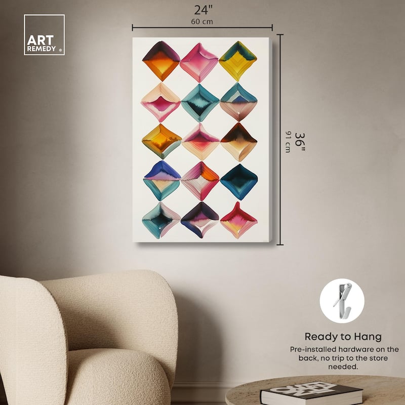 Diamond Grid Canvas by Art Remedy, Gallery Wrapped