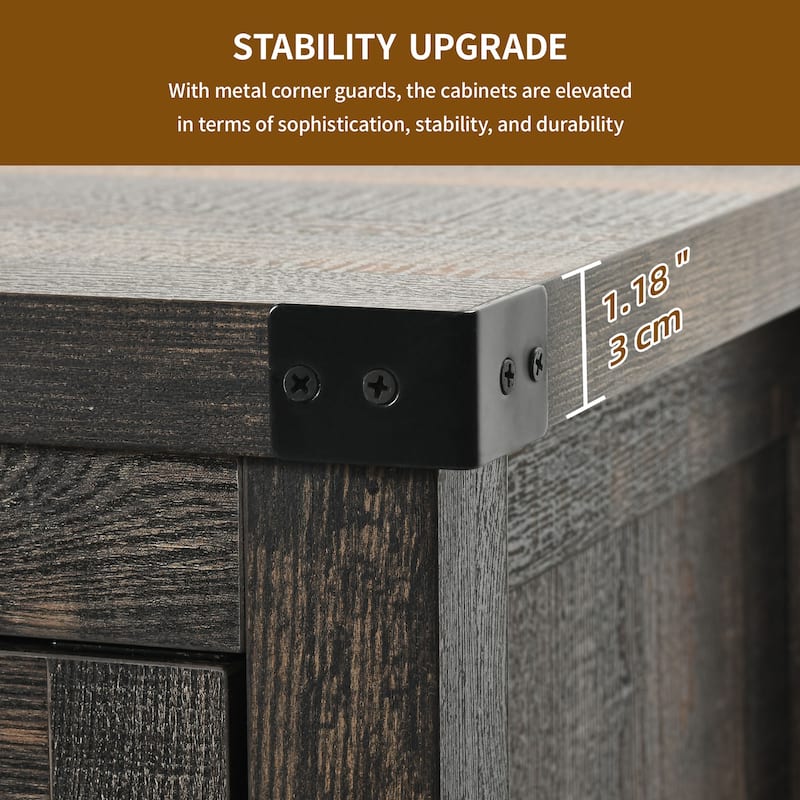 Moasis 55-inch Farmhouse Four-Door Buffet Cabinet Storage Kitchen Sideboard Buffet Table