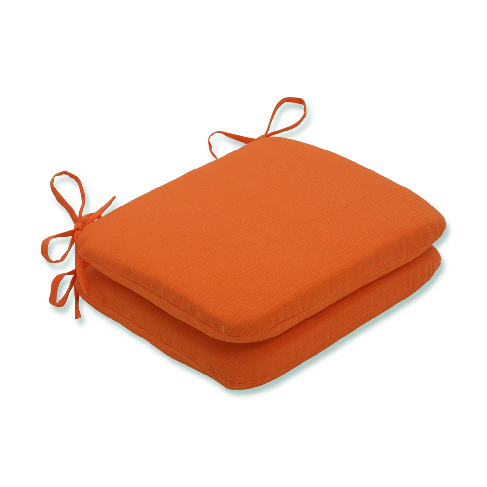 Pillow Perfect Orange Outdoor Seat Cushions Set of 2 On Sale