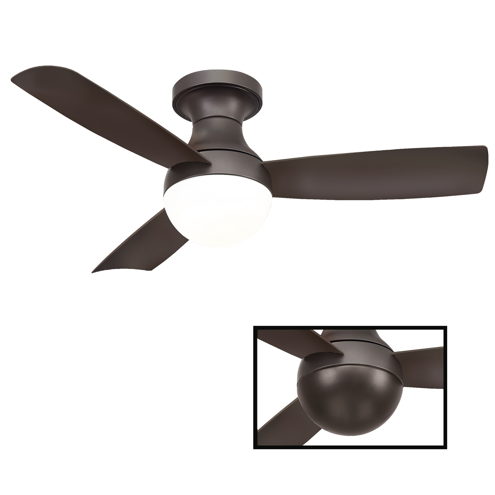 Aloft 44 Inch Three Blade Indoor Outdoor Smart Flush Mount Ceiling Fan With Six Speed Dc Motor And Led Light Overstock 25737949