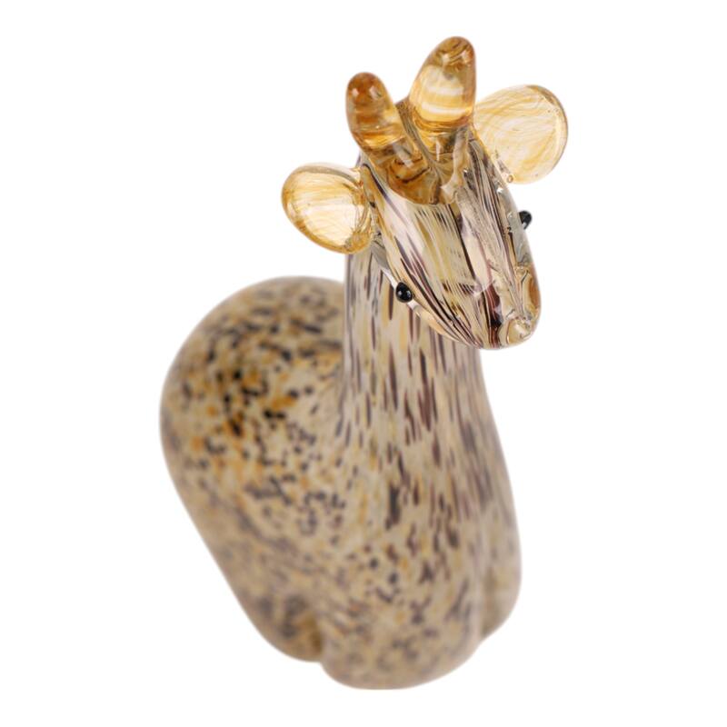 Handcrafted Glass Giraffe Sculpture with Sleek Modern Design