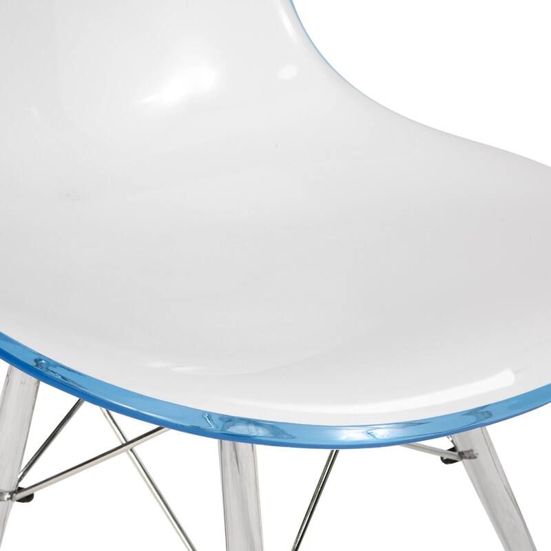 LeisureMod Dover Molded Side Chair with Acrylic Base, Set of 4 - Red - 36 x 32.4 x 16.25
