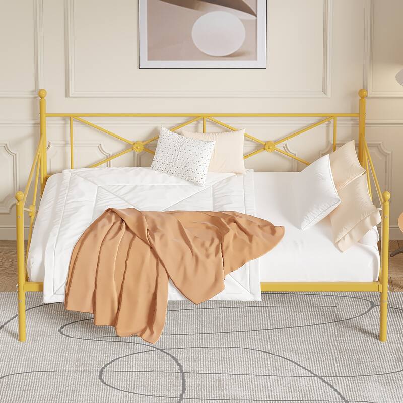 VECELO Twin Daybed with Headboard Sofa Bed Platform Mattress Foundation for Living Room Guest Room Easy Assembly