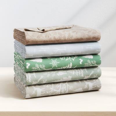 Linery & Co. Winter Turkish Cotton Double-Brushed Flannel Bed Sheet Set