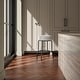 preview thumbnail 10 of 8, NADAAL STUDIOS Loric Swivel Counter Stool, Round Upholstered Seat with Piping Detail, Light Brown