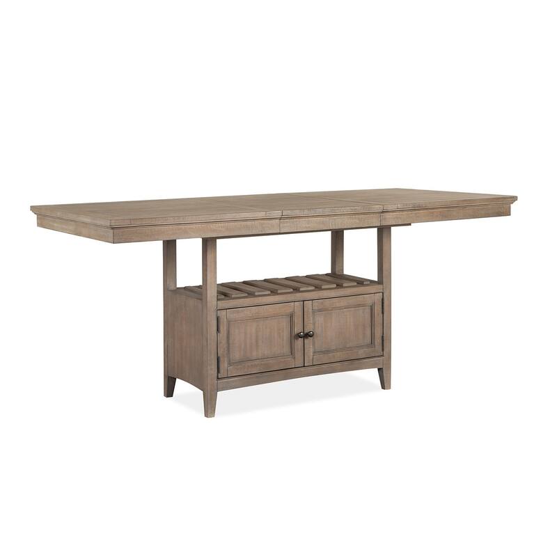 Magnussen Home Paxton Place Dovetail Grey Extendable Counter Height Dining Table - 38''W x 60''D x 36''H - 38''W x 60''D x 36''H