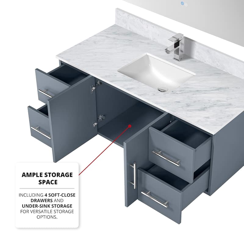 Geneva 48 in. W x 22 in. D Navy Blue Bath Vanity