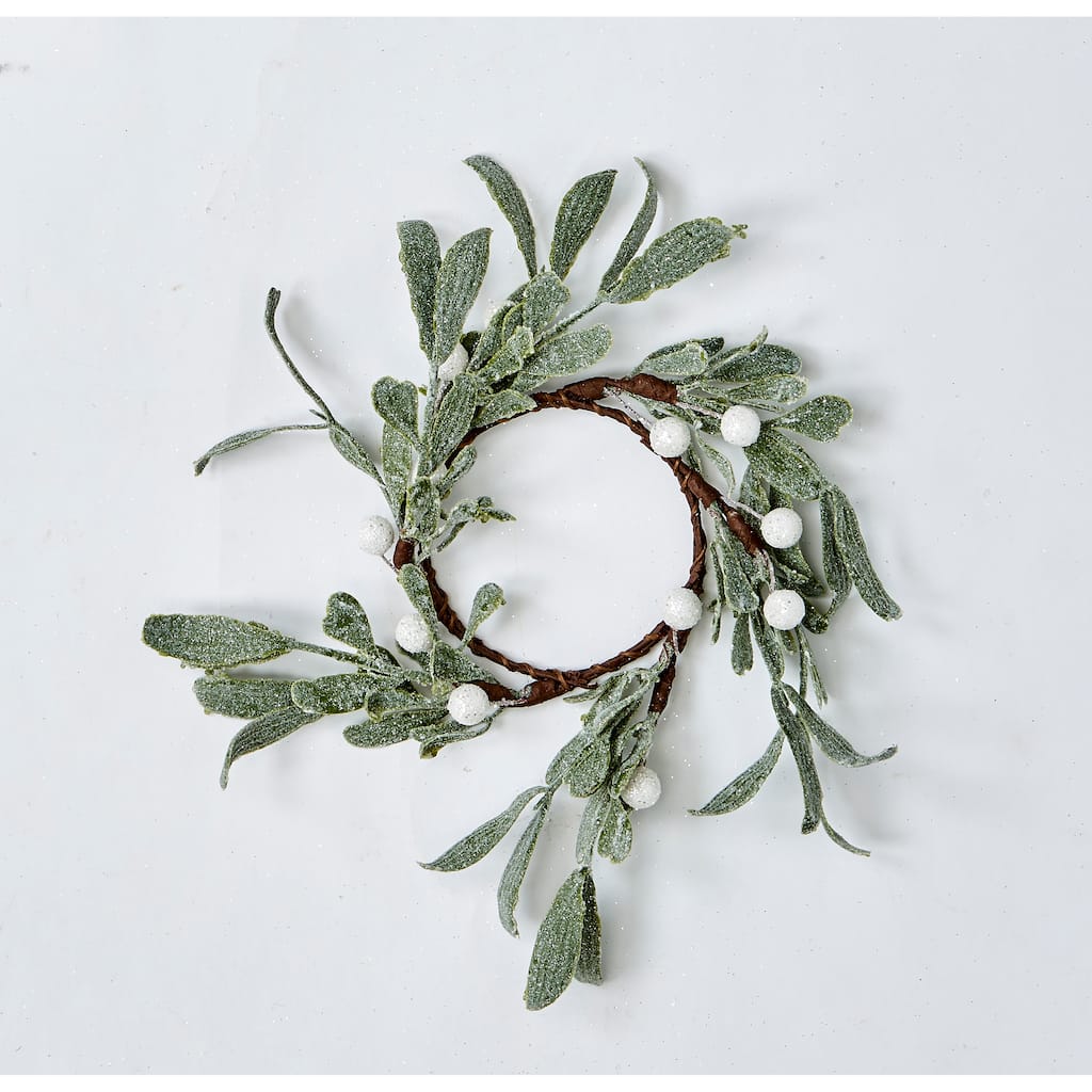 3.25" Mistletoe Candle Ring, Set of 2 - 9