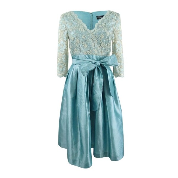 Jessica Howard Women's Lace Taffeta Fit & Flare Dress