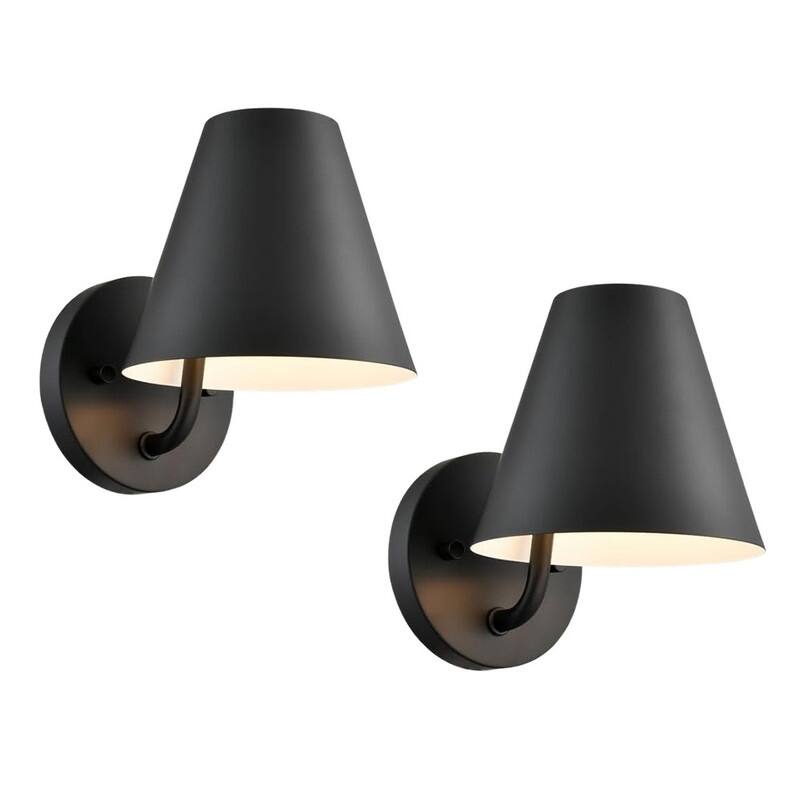 2 Pack bulbs light black light fixture metal wall lights