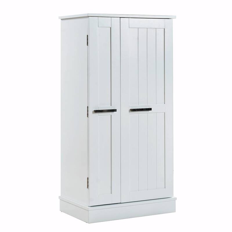 Freestanding Kitchen Pantry Storage Cabinet with Doors & Adjustable Shelves
