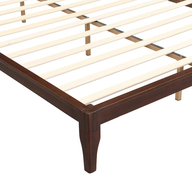 Bamboo Platform Bed Frame with Wood Slat Metal Support